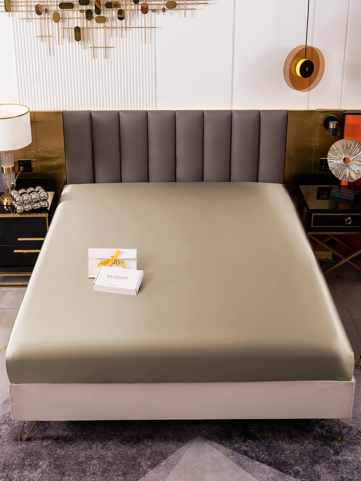 [Khaki] SilkSilky-CA 19Momme Pure Silk Sheet 002