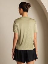 [Dried Herb] SilkSilky-CA Short Sleeve Women's T-Shirt 002