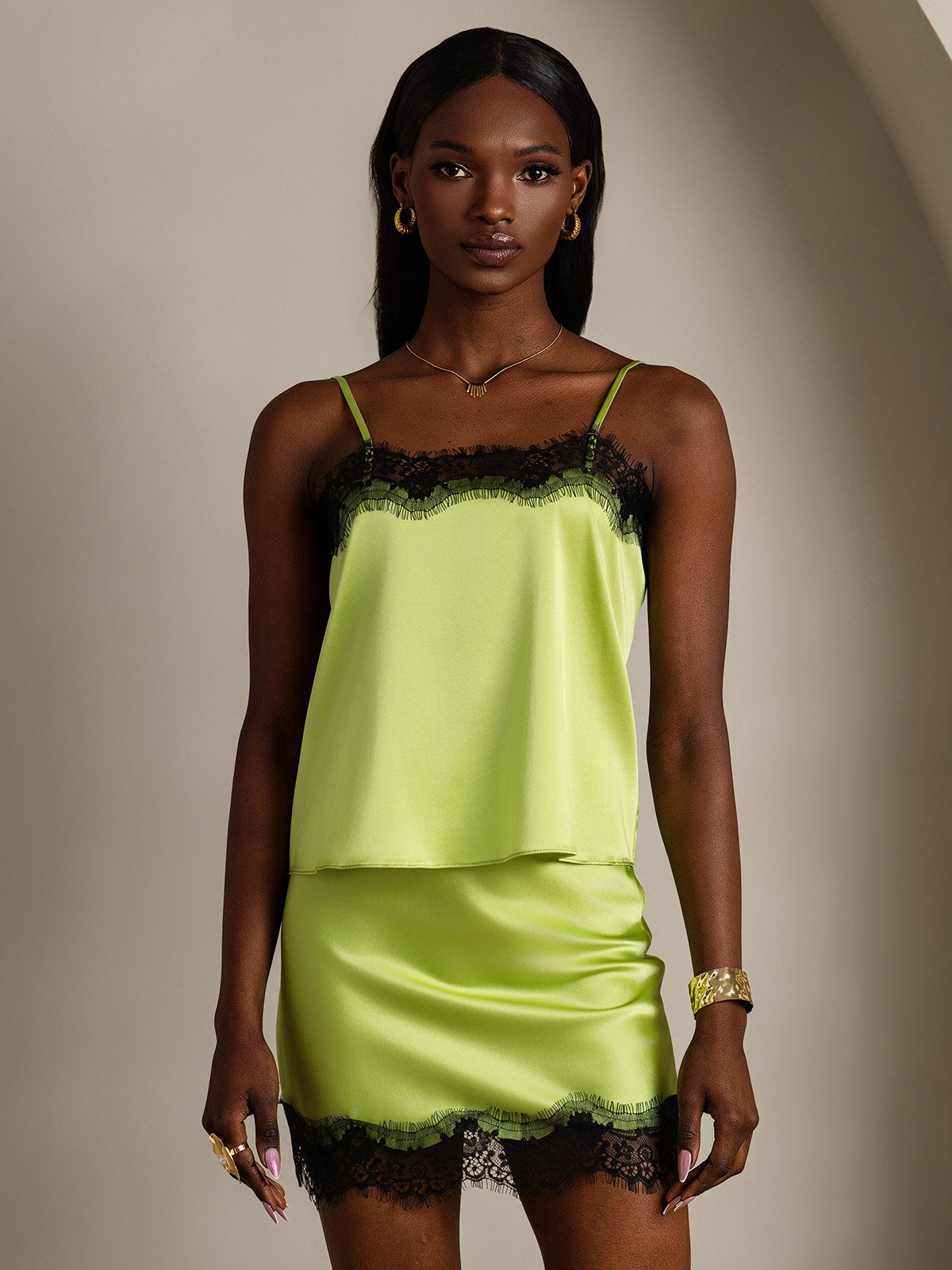 SilkSilky-CA 19Momme Silk Camisole Set MintGreen 006