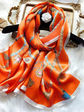 SilkSilky CA Pure Silk Scarf Orange 003