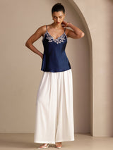 [Dark Blue] SilkSilky-CA Spaghetti Strap V Neck Camisole 007