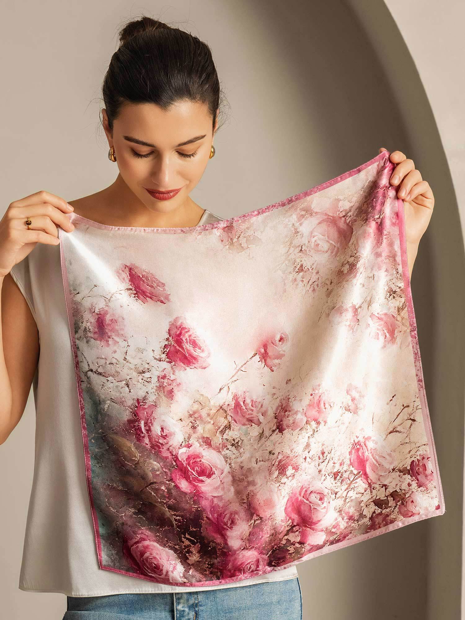 [P103] SilkSilky-CA Pure Silk Scarf 003,