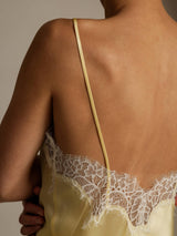 [Light Yellow] SilkSilky-CA Spaghetti Strap V Neck Camisole 005