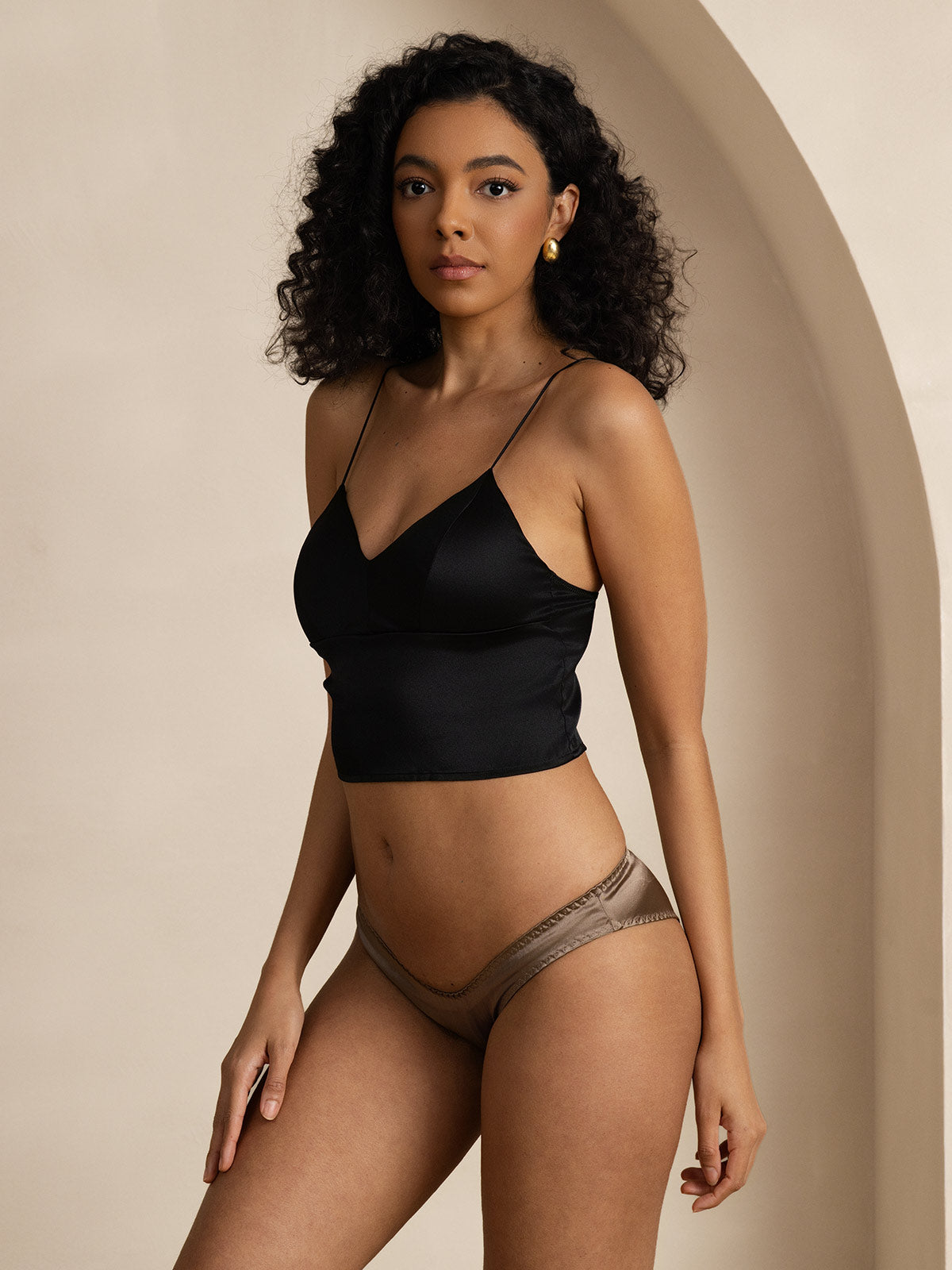 [Khaki] SilkSilky-CA Silk Knitted Panty 004