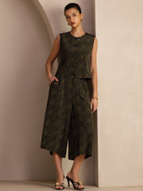 [Pine Vintage] SilkSilky-CA Sleeveless Crew Neck Women's Outfit Sets 007