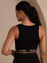 [Black] SilkSilky-CA Sleeveless Crew Neck Camisole 002