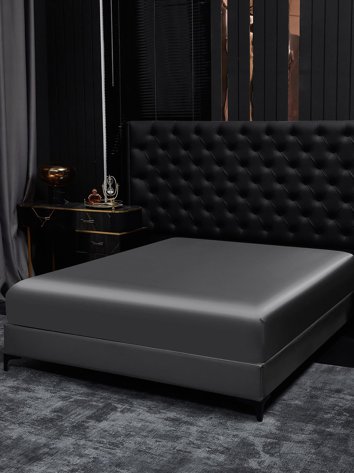 [Dark Gray] SilkSilky-CA 19Momme Pure Silk Sheet 001