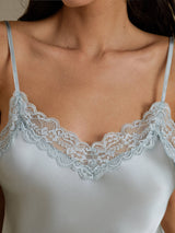 [Grayish Blue] SilkSilky-CA Spaghetti Strap V Neck Camisole 004