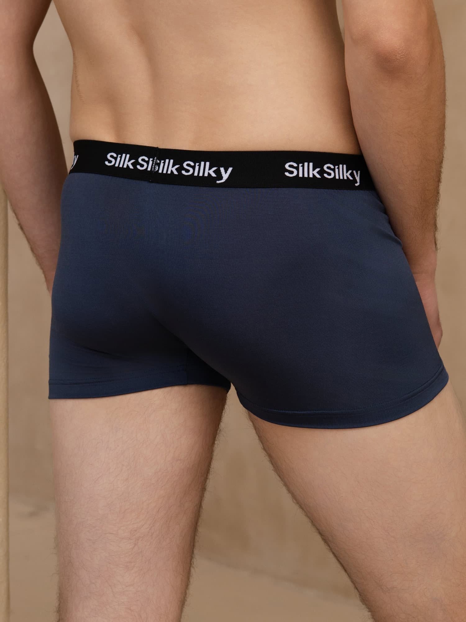 [Dark Blue] SilkSilky-CA 100% Silk Jersey Men's Underwear 002