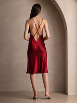 [Wine] SilkSilky-CA Spaghetti Strap Dress 002