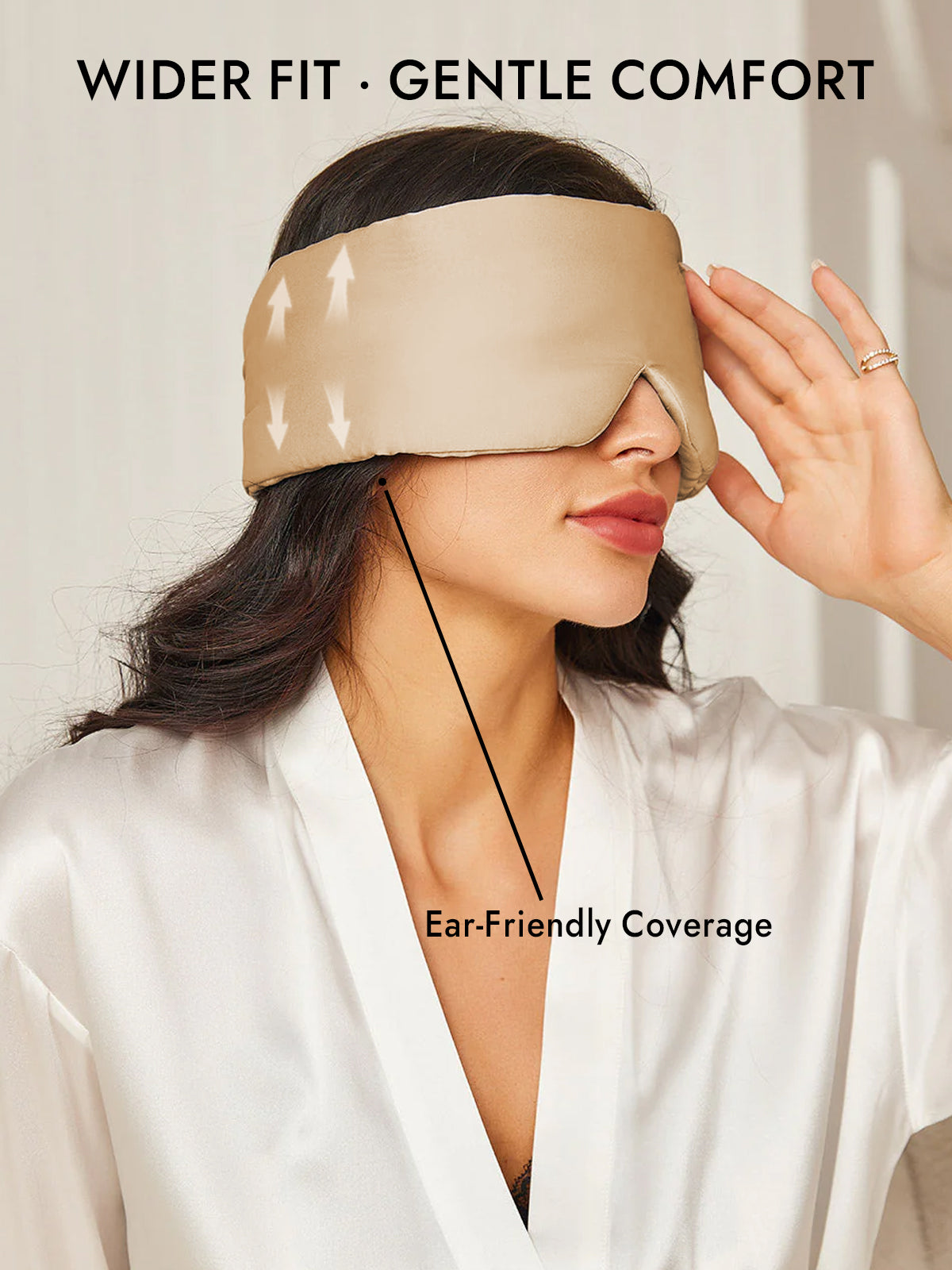 [Beige] SilkSilky-CA 19Momme Pure Silk Eye Mask 005