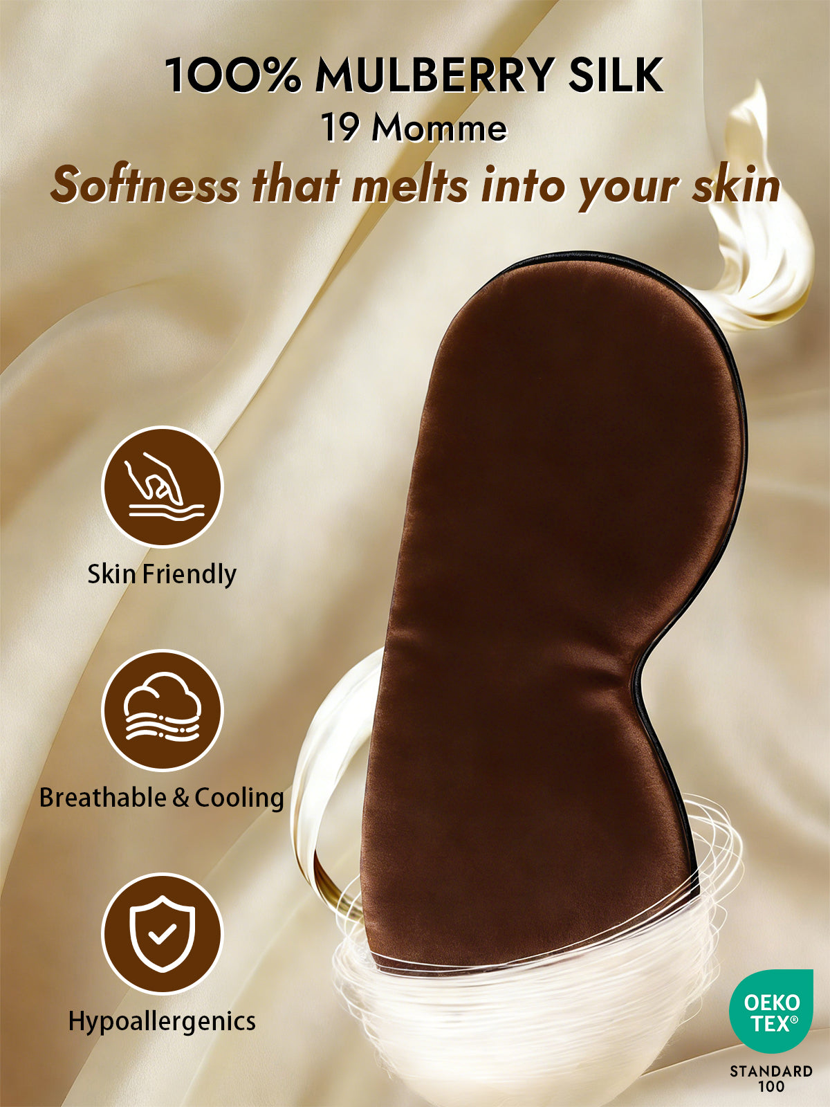 [Brown] SilkSilky-CA 19Momme Pure Silk Eye Mask 003