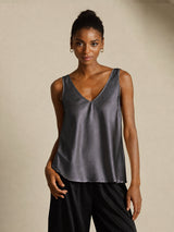 [Dark Gray] SilkSilky-CA Sleeveless V Neck Camisole 001
