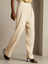[Champagne] SilkSilky-CA 19Momme Stretch Silk Charmeuse Women's Pants 003