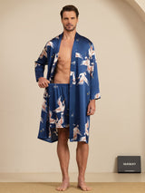 [Dark Blue] SilkSilky-CA 19Momme Long Sleeve Mens Pajamas 003
