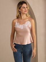 [Tuscany] SilkSilky-CA Spaghetti Strap V Neck Camisole 001