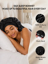 [Black] SilkSilky-CA Sleep Cap 005