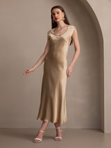 [Champagne] SilkSilky-CA Cap Sleeve Dress 006