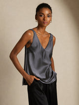 [Dark Gray] SilkSilky-CA Sleeveless V Neck Camisole 007