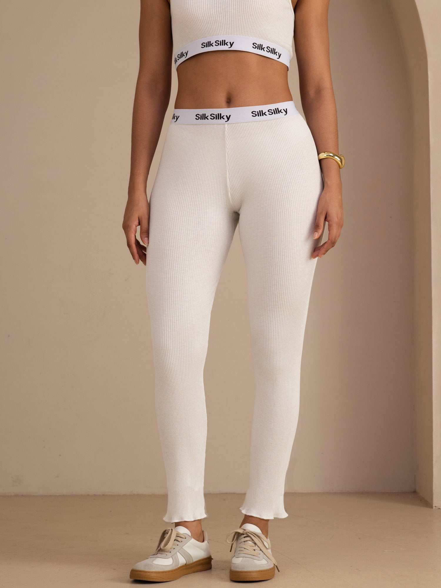 [White] SilkSilky-CA Women's Pants 001