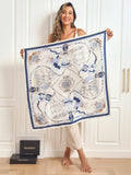 SilkSilky CA Pure Silk Scarf Blue 004