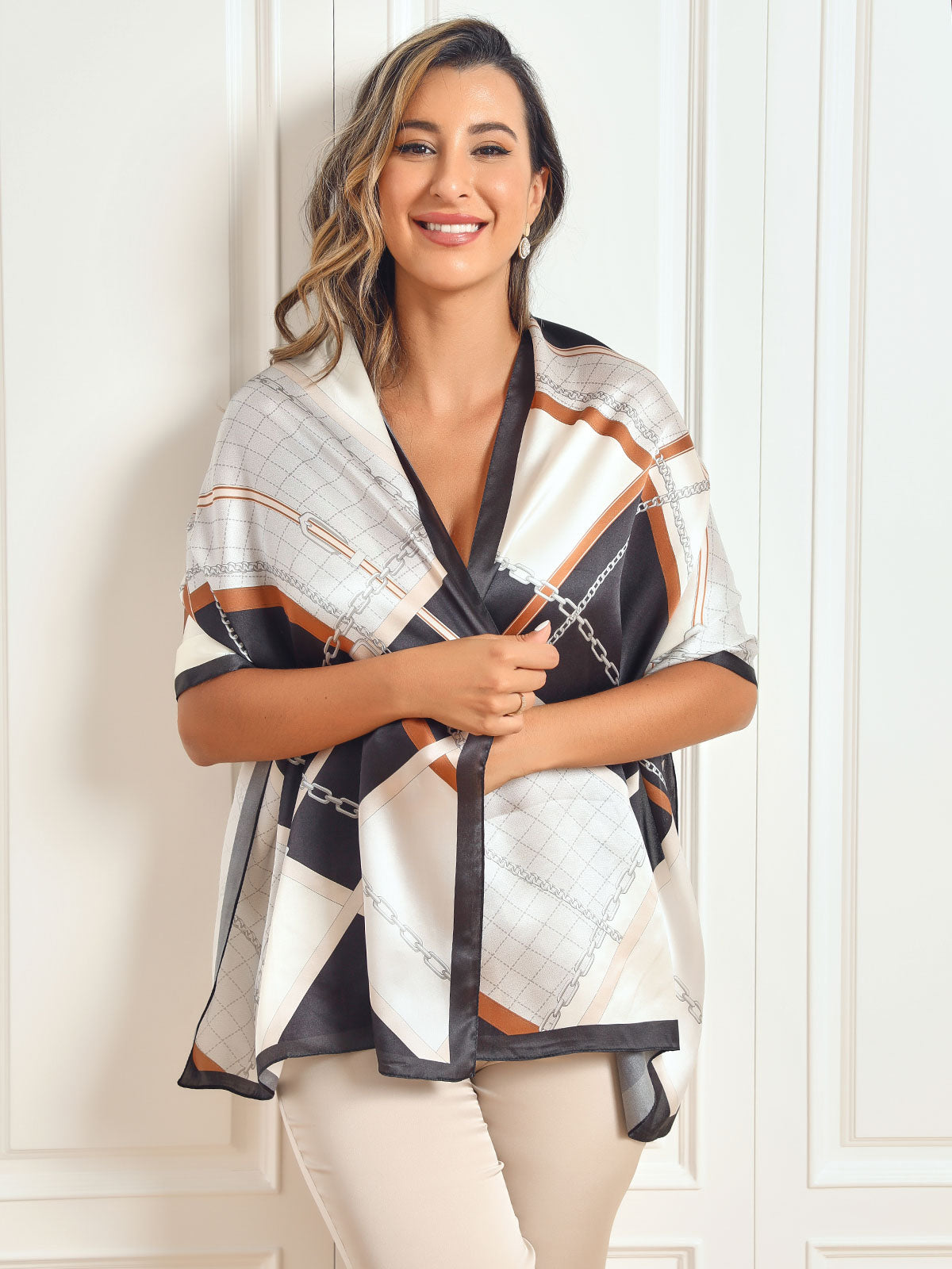 [P021] SilkSilky-CA Pure Silk Scarf 001,