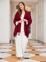 [Wine] SilkSilky-CA Wool Scarf 003
