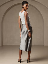 [Dark Gray] SilkSilky-CA Skirt 002