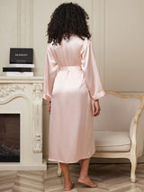 [Pink] SilkSilky-CA Long Sleeve Women's Robe 002