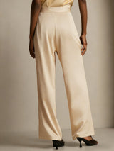 [Champagne] SilkSilky-CA 19Momme Stretch Silk Charmeuse Women's Pants 002