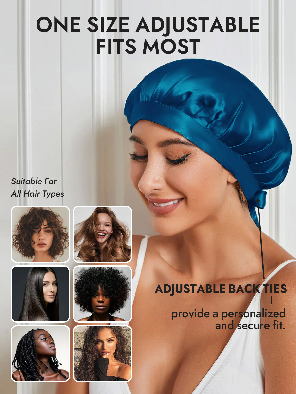 [Teal] SilkSilky-CA Pure Silk Sleep Cap 005