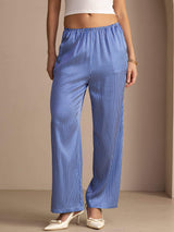 [Blue Pinstripe] SilkSilky-CA Womens Pants 005