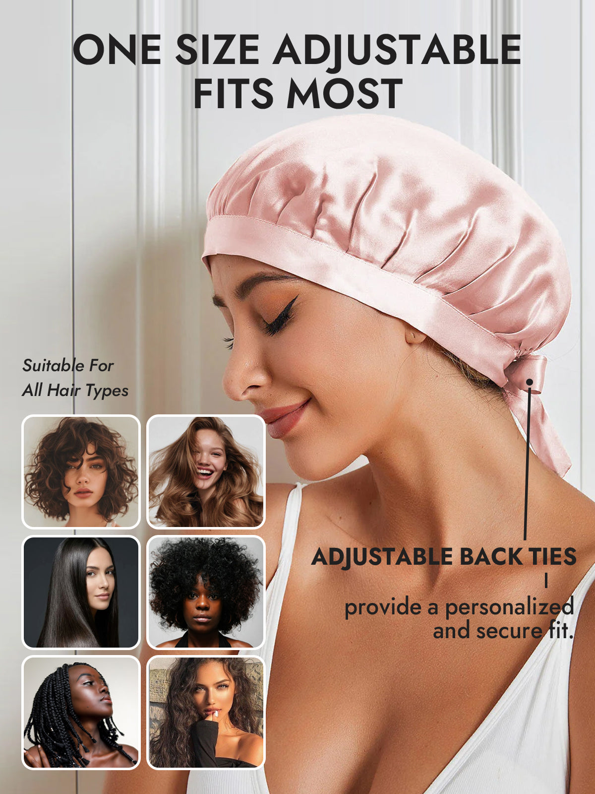 [Pink] SilkSilky-CA Pure Silk Sleep Cap 005