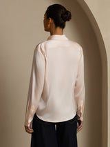 [Light Pink] SilkSilky-CA Long Sleeve Lapel Collar Women's Shirt 002