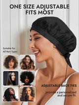[Black] SilkSilky-CA Sleep Cap 006