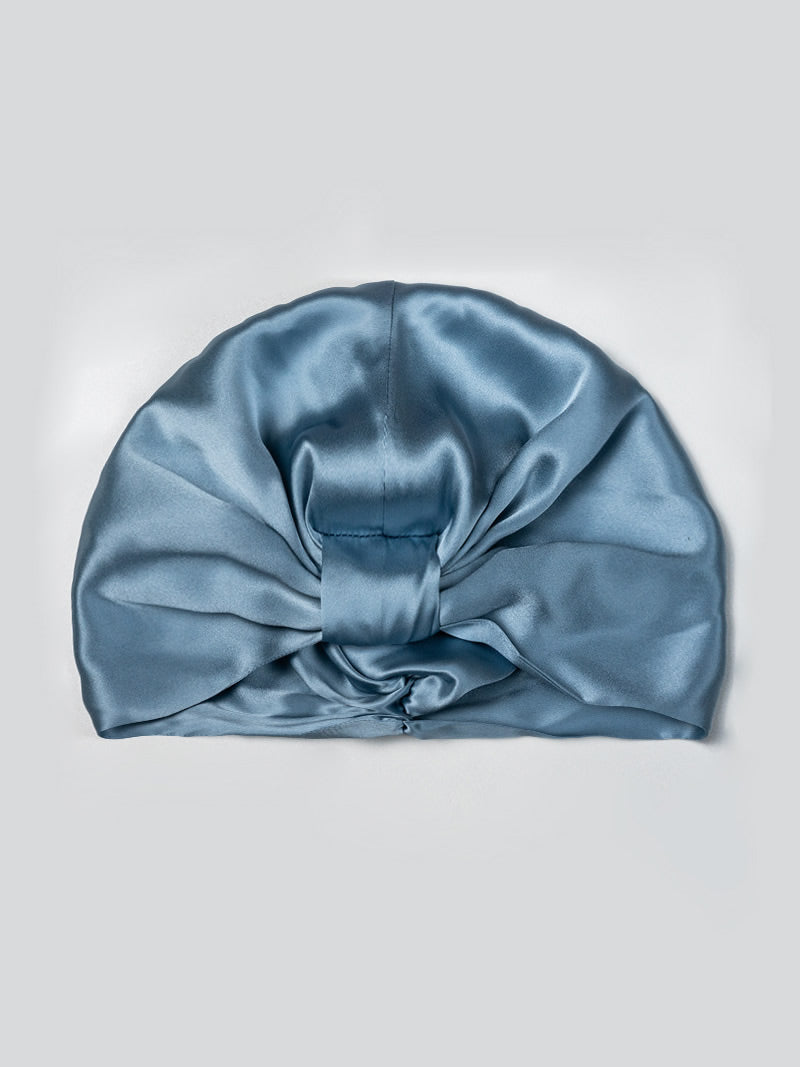 SilkSilky-CA Pure Silk Sleep Cap SteelBlue 005