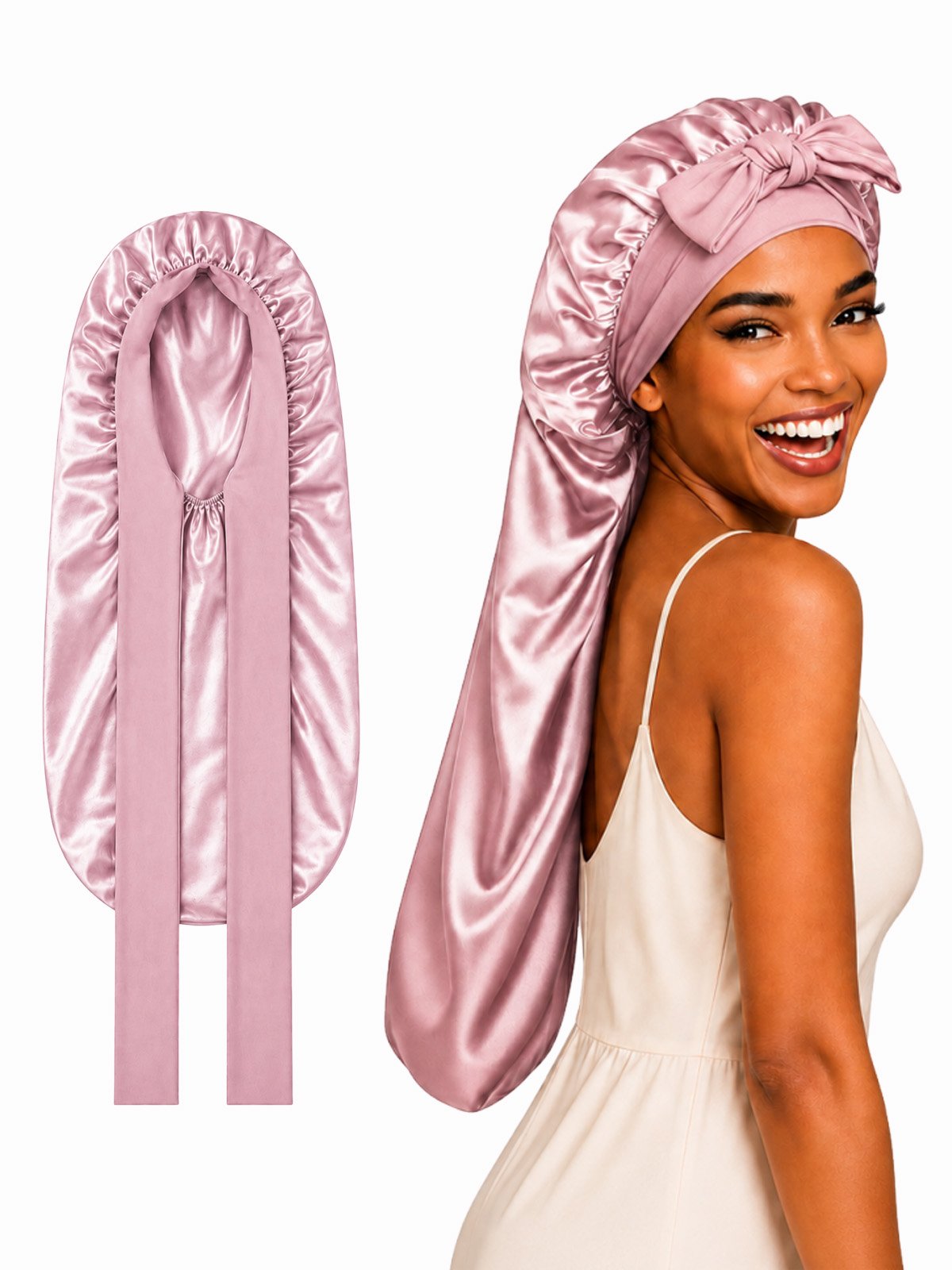[Pink] SilkSilky-CA Sleep Cap 001