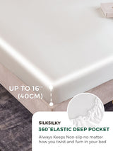 [White] SilkSilky-CA 22Momme Pure Silk Bedding Set 004,