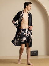 [Black] SilkSilky-CA 19Momme Long Sleeve Mens Pajamas 001