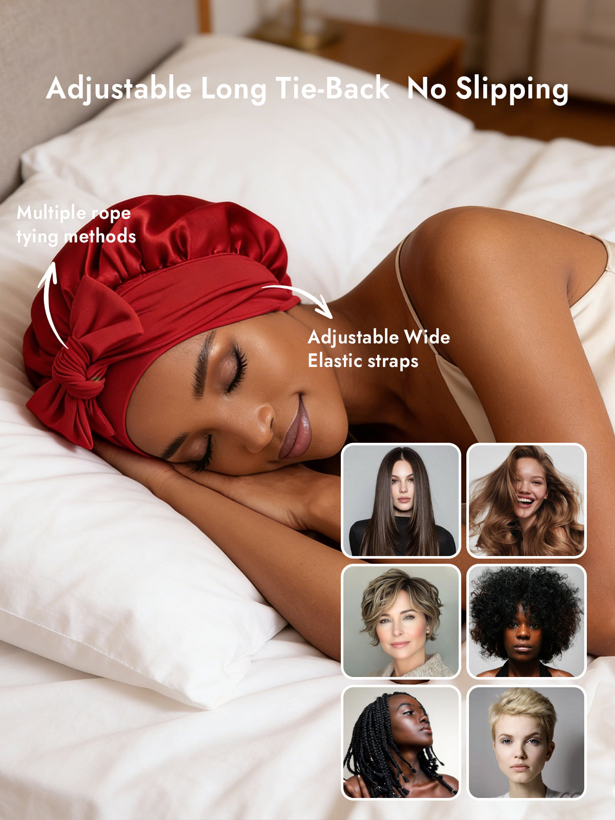 [Wine] SilkSilky-CA Pure Silk Sleep Cap 004