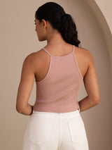 [Pink] SilkSilky-CA Sleeveless Crew Neck Camisole 002