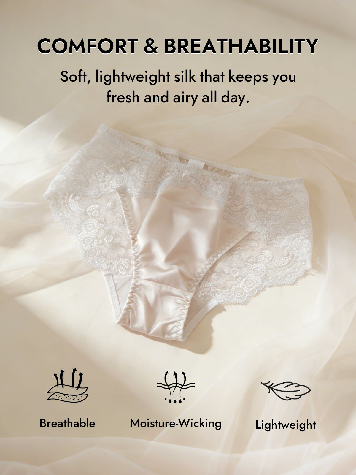 [White] SilkSilky-CA 100% Silk Jersey Panty 003