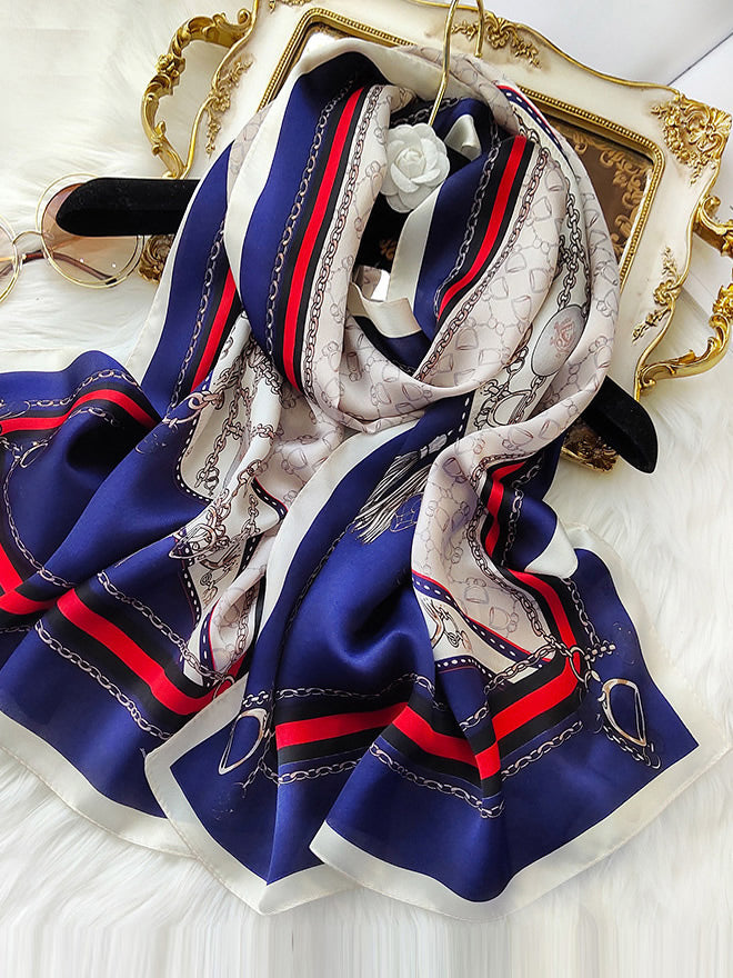 SilkSilky CA Pure Silk Scarf Blue 006