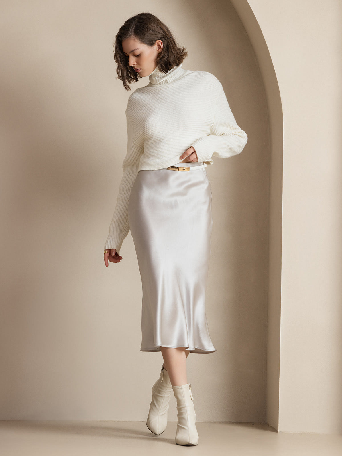 [Light Gray] SilkSilky-CA Skirt 001