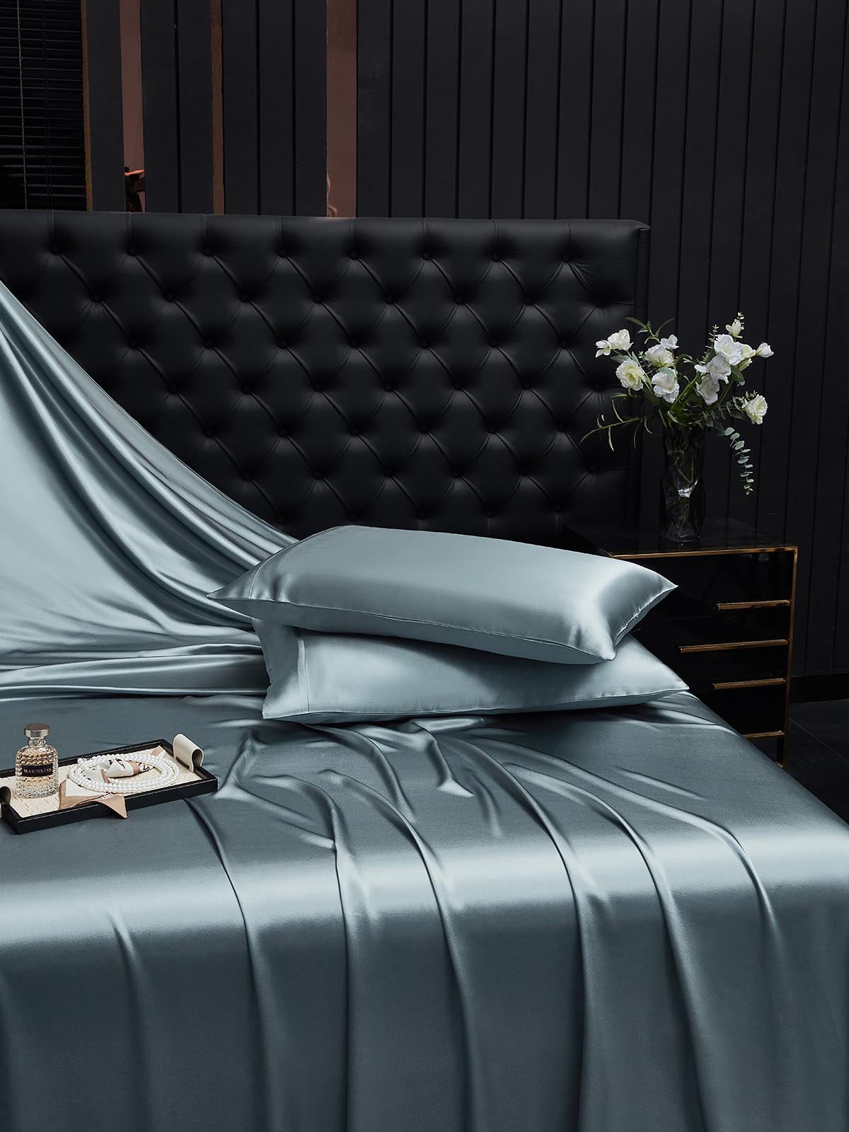 [Grayish Blue] SilkSilky-CA 22Momme Pure Silk Pillowcase 001