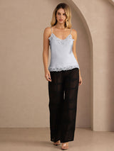 [Grayish Blue] SilkSilky-CA Spaghetti Strap V Neck Camisole 007
