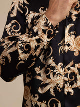 [Black Dragon] SilkSilky-CA Long Sleeve Lapel Collar Men's Shirt 007