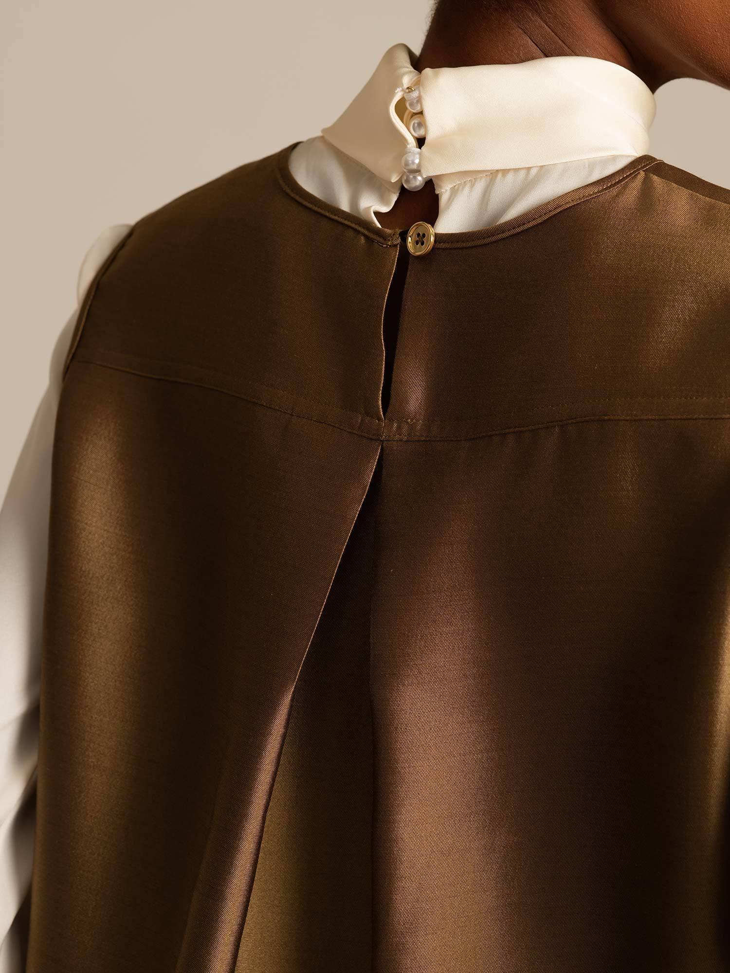 [Bronze] SilkSilky-CA 32Momme Silk-Wool Blend Womens Vest 004,