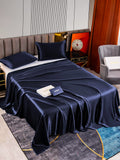 SilkSilky CA 22Momme Pure Silk Bedding Set DarkBlue 002