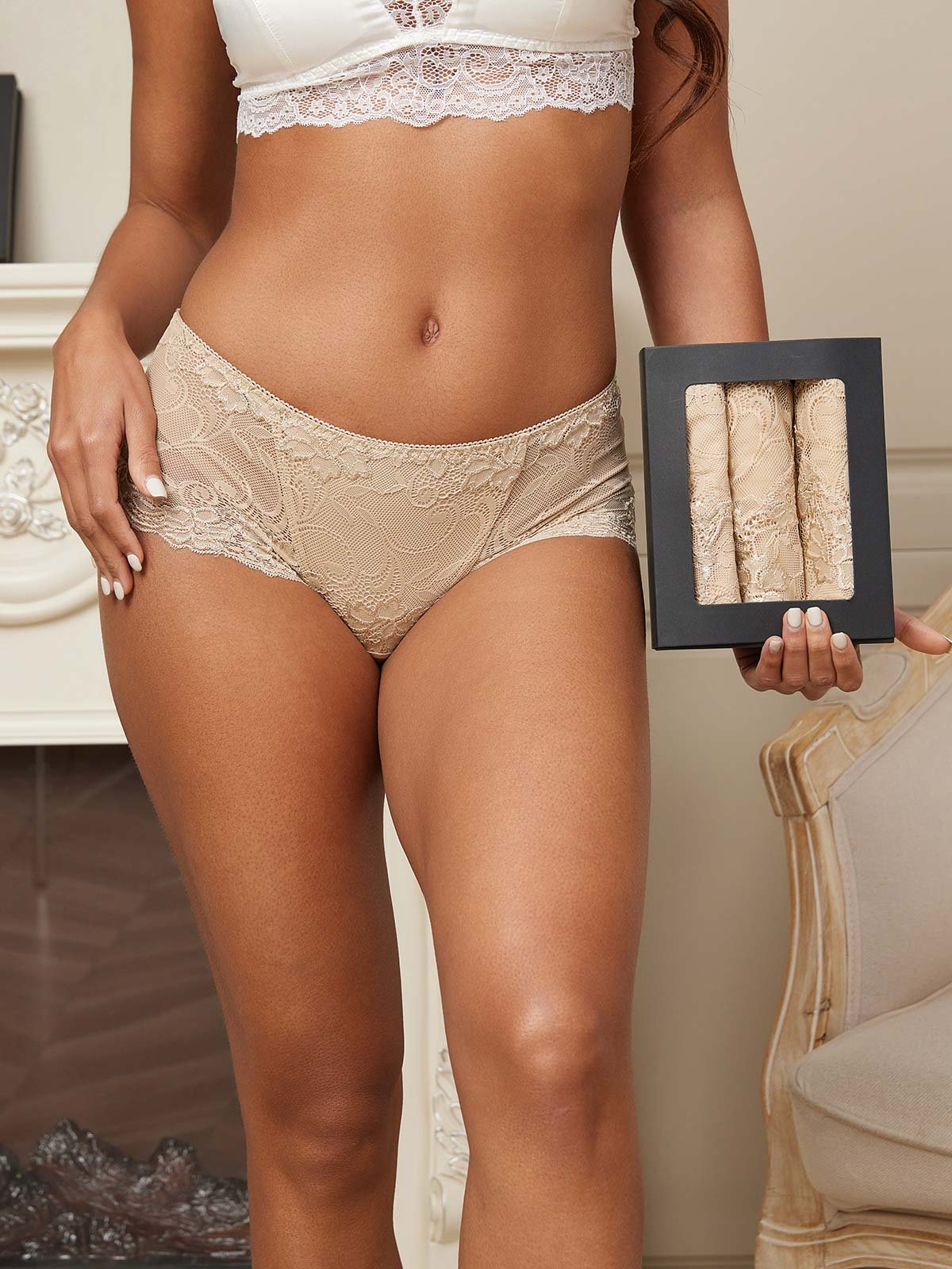 [Beige] SilkSilky-CA Silk Knitted Panty 001